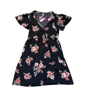 Black floral babydoll sundress with feminine details, NWT xhilaration